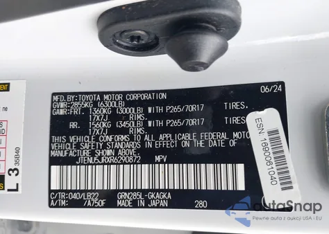 2024 Toyota 4Runner Sr5 Premium z USA, uszkodzony, nr VIN JTENU5JRXR6290872